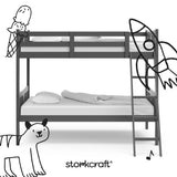 Caribou gray twin bunk bed twin bed with black doodles overlaid on image
