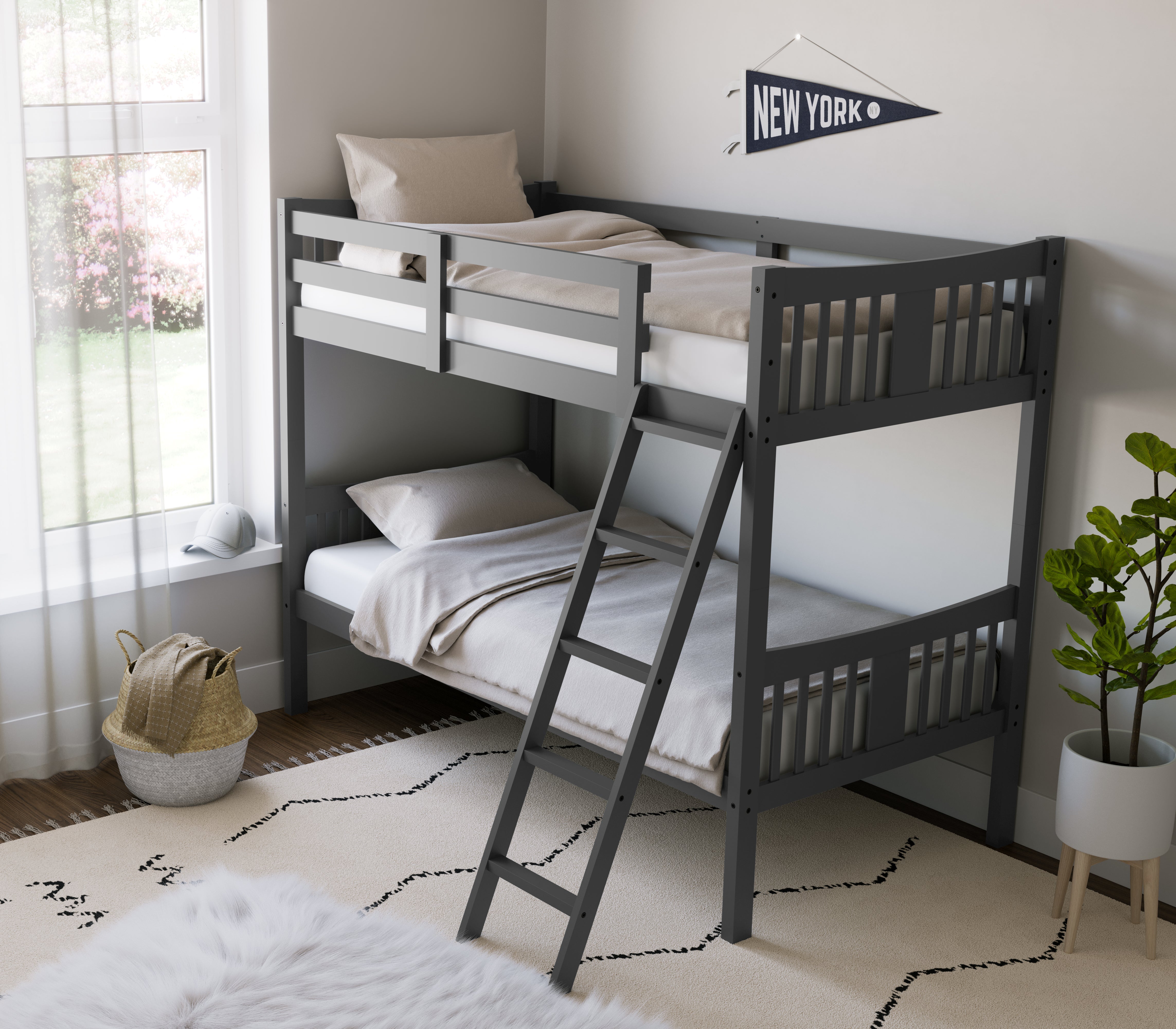 Storkcraft® Next Caribou Convertible Twin-over-Twin Bunk Bed.