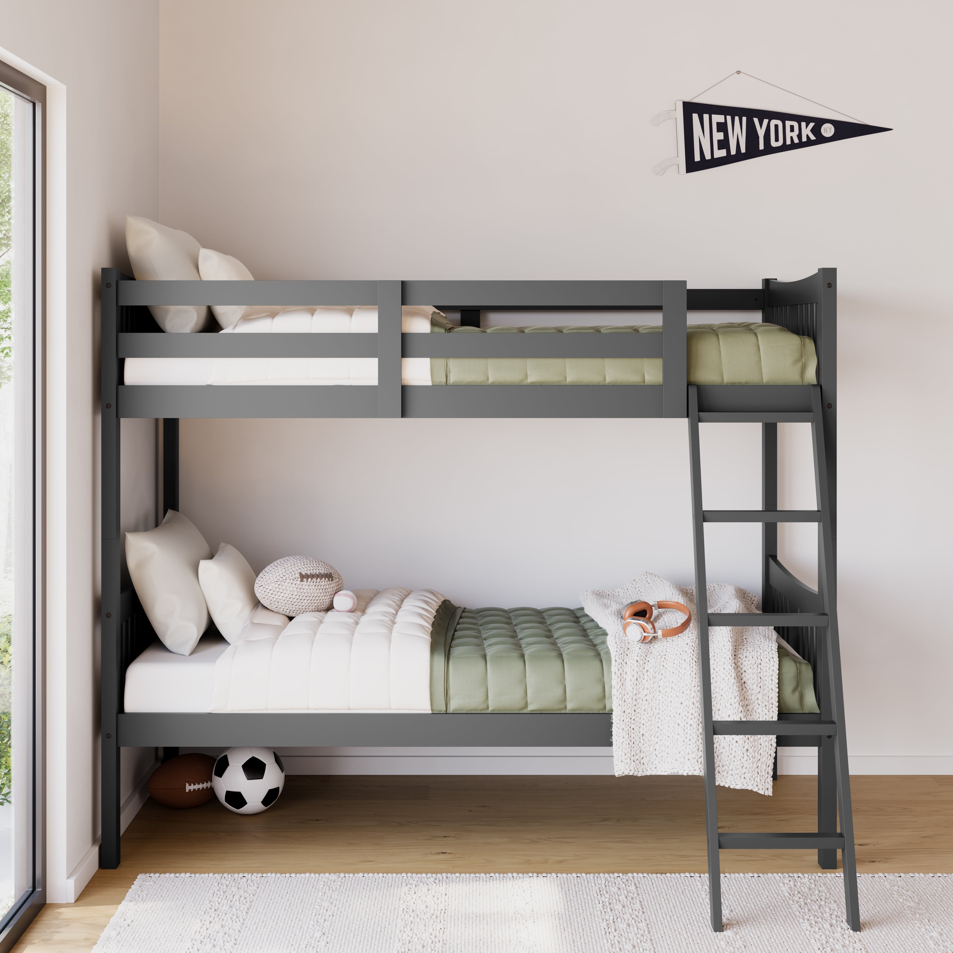 Storkcraft® Next Caribou Convertible Twin-over-Twin Bunk Bed.