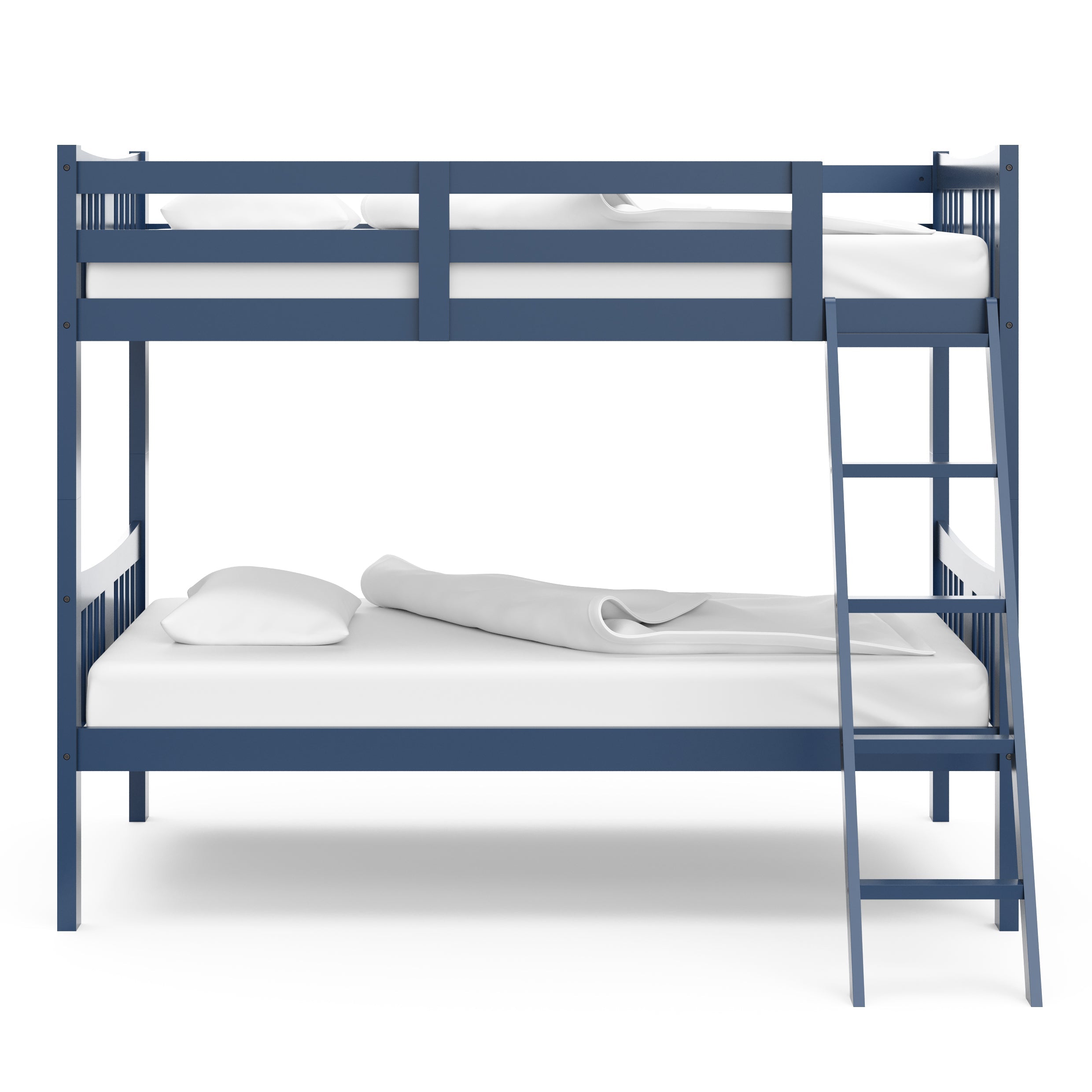navy bunk bed with fixed ladder