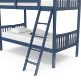 navy bunk bed with fixed ladder