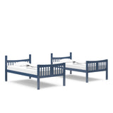 navy bunk bed converted in two separate beds