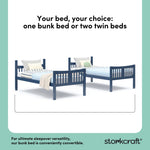 Caribou navy twin bunk bed twin bed conversion callout