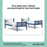 Caribou navy twin bunk bed twin bed conversion callout