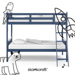 Caribou navy twin bunk bed twin bed with black doodles overlaid on image