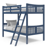 navy bunk bed with fixed ladder angled