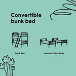 Caribou twin bunk bed drawing of two conversions