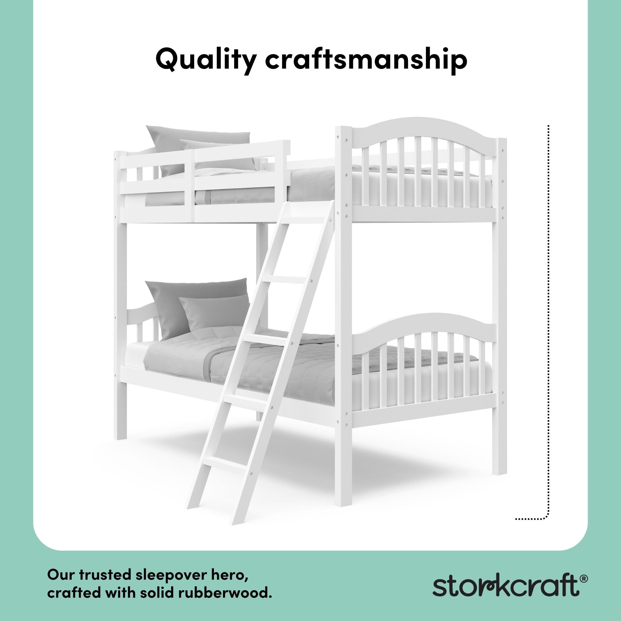 longhorn white twin over twin bunk bed quality craftsmanship callout