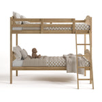 longhorn natural twin over twin bunk bed front view