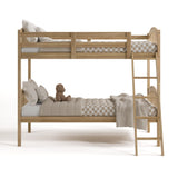 longhorn natural twin over twin bunk bed front view
