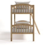 longhorn natural twin over twin bunk bed side view