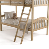 longhorn natural twin over twin bunk bed closeup of ladder