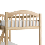 longhorn natural twin over twin bunk bed closeup of top bunk footboard