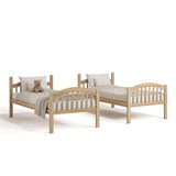 longhorn natural twin over twin bunk bed converted to two twin beds