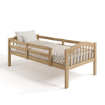 longhorn natural twin over twin bunk bed converted to one twin bed