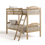 longhorn natural twin over twin bunk bed angle view