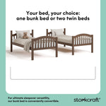 longhorn hazelnut twin over twin bunk bed twin bed conversion callout