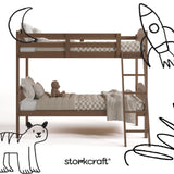 longhorn hazelnut twin over twin bunk bed with black doodles overlaid on image
