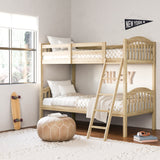 longhorn natural twin over twin bunk bed in kids room