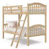 longhorn natural twin over twin bunk bed angle view