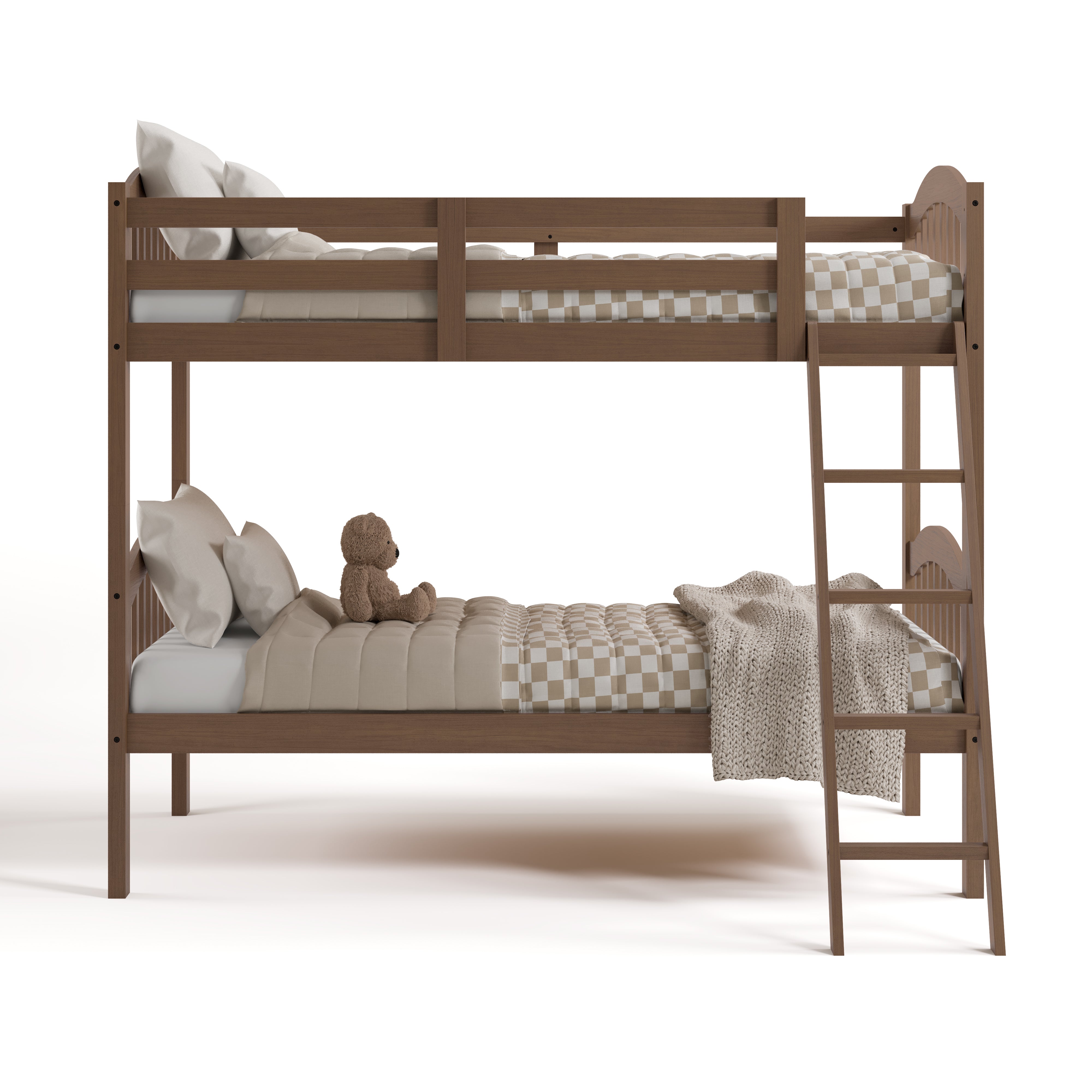longhorn hazelnut twin over twin bunk bed front view