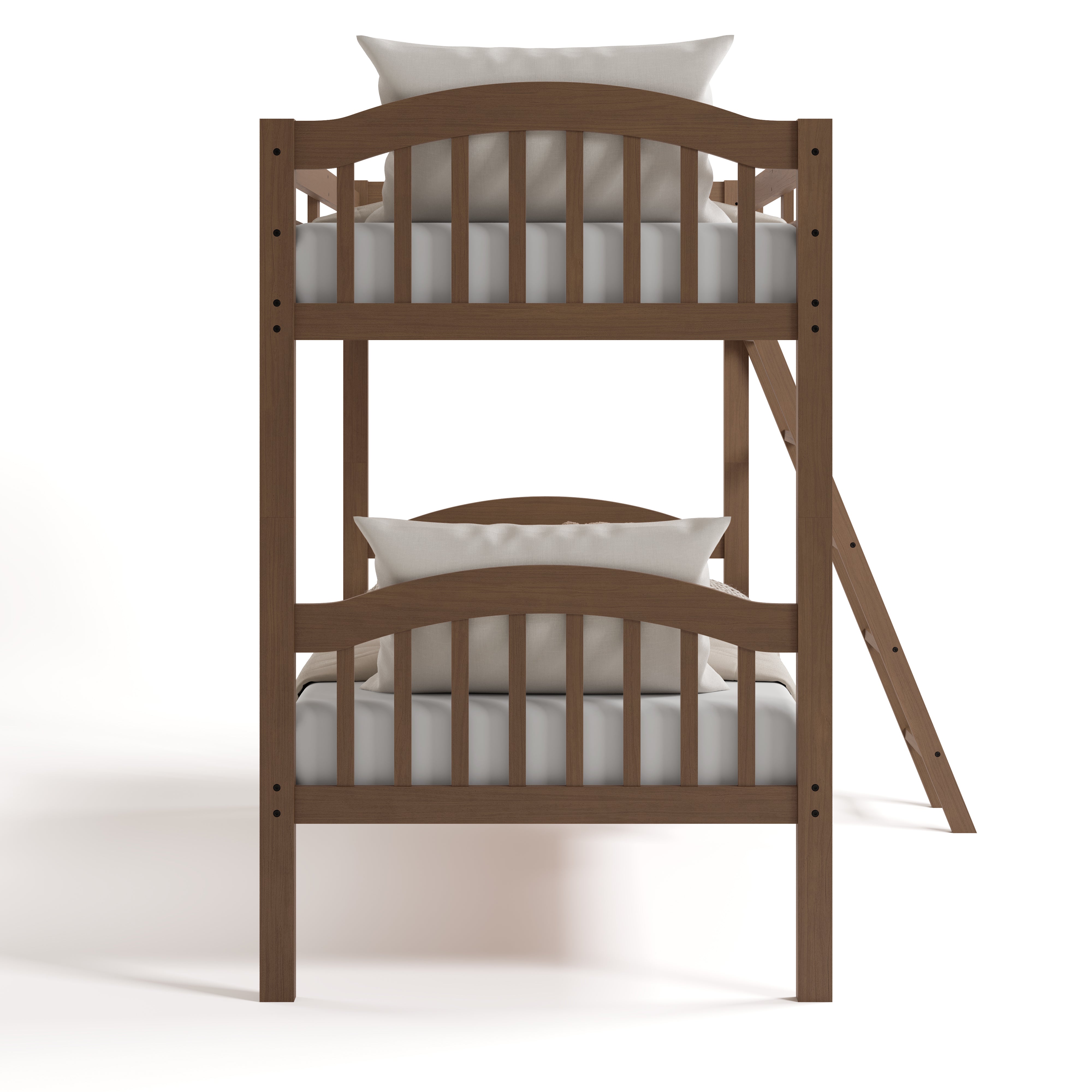 longhorn hazelnut twin over twin bunk bed side view