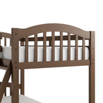 longhorn hazelnut twin over twin bunk bed closeup of top bunk footboard