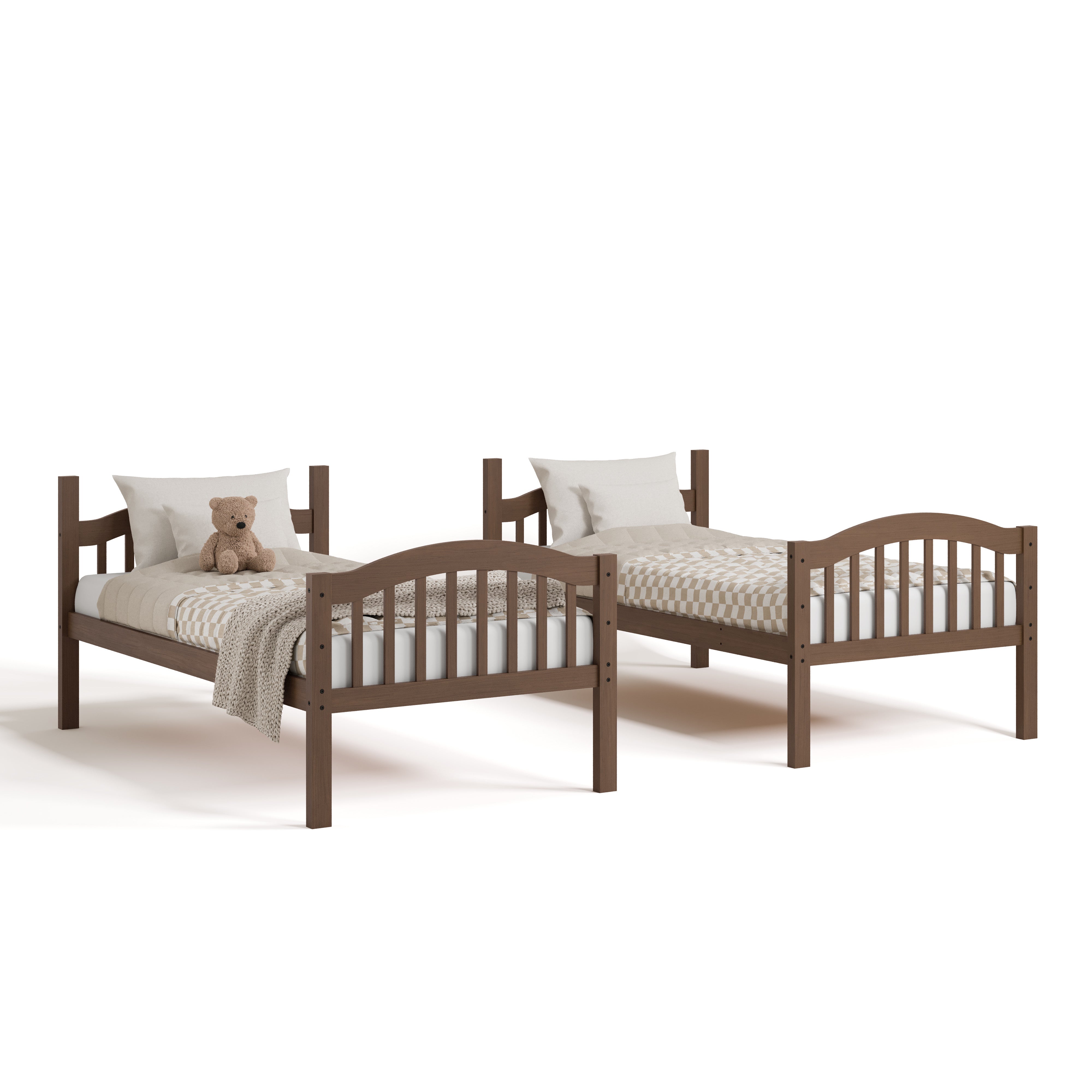 longhorn hazelnut twin over twin bunk bed converted to two twin beds