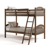 longhorn hazelnut twin over twin bunk bed angle view