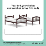 longhorn espresso twin over twin bunk bed twin bed conversion callout