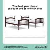 longhorn espresso twin over twin bunk bed twin bed conversion callout