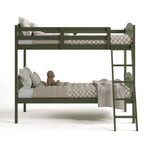 longhorn olive twin over twin bunk bed front view