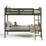 longhorn olive twin over twin bunk bed front view