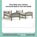longhorn olive twin over twin bunk bed twin bed conversion callout