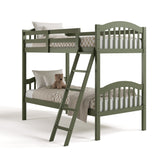 longhorn olive twin over twin bunk bed angle view
