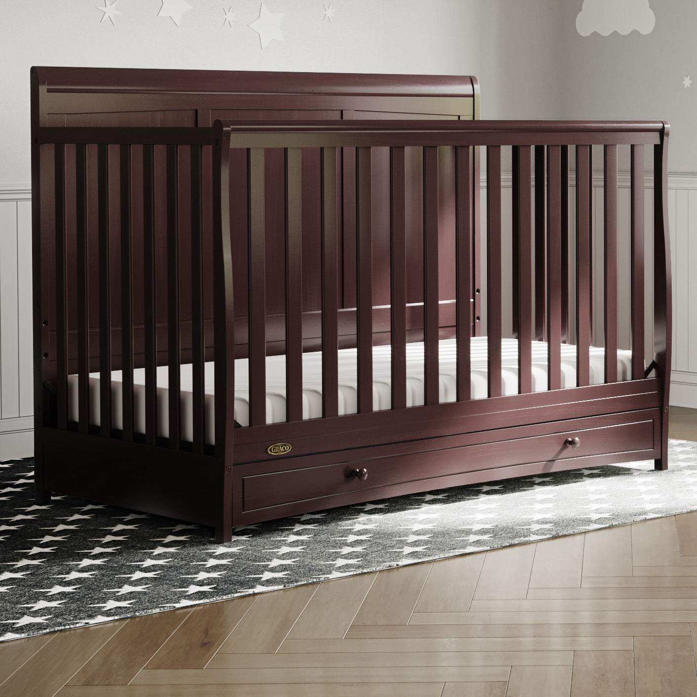 Graco® Asheville 4-in-1 Convertible Crib with Drawer.