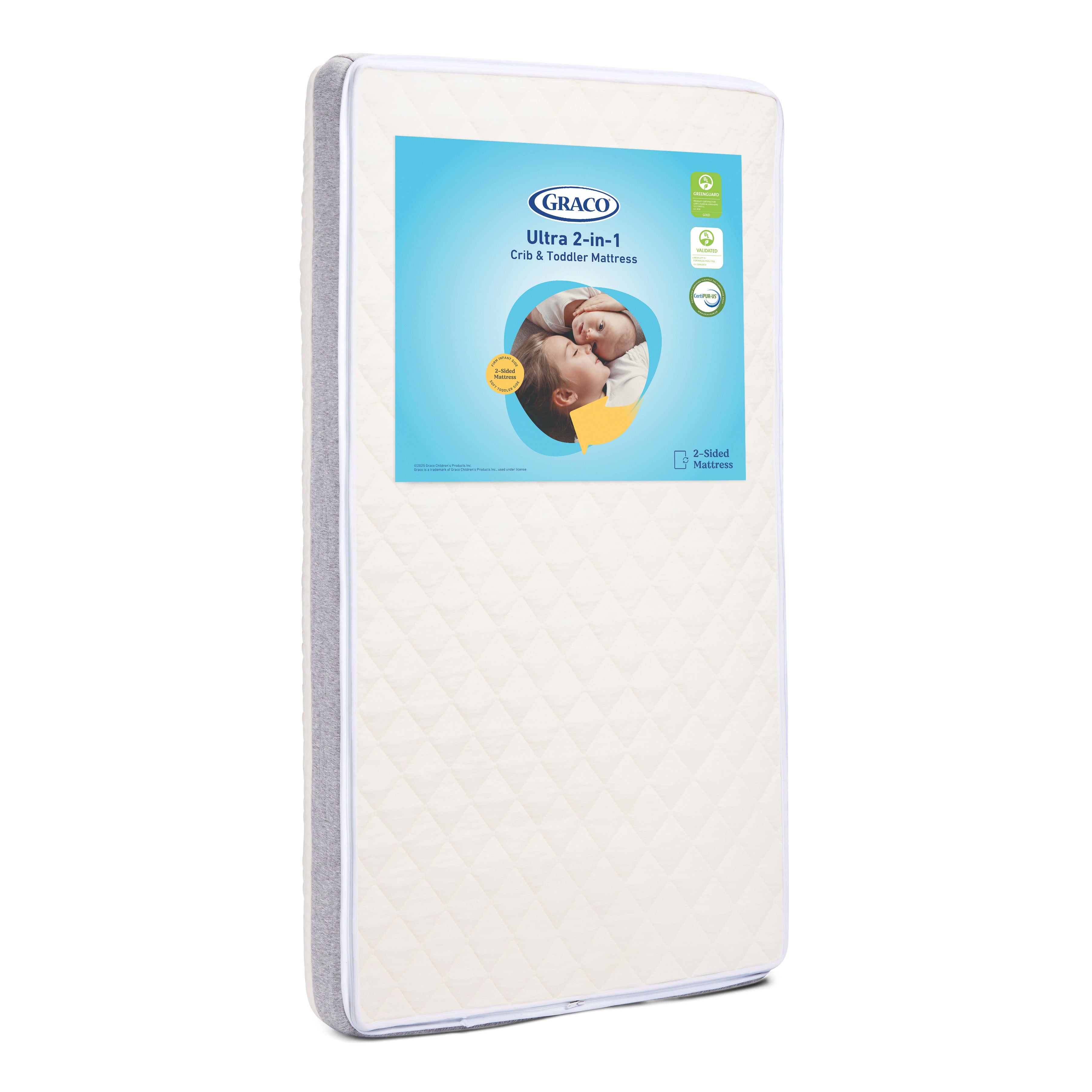 Graco® Ultra 2-in-1 Premium Dual-Sided Crib and Toddler Mattress.