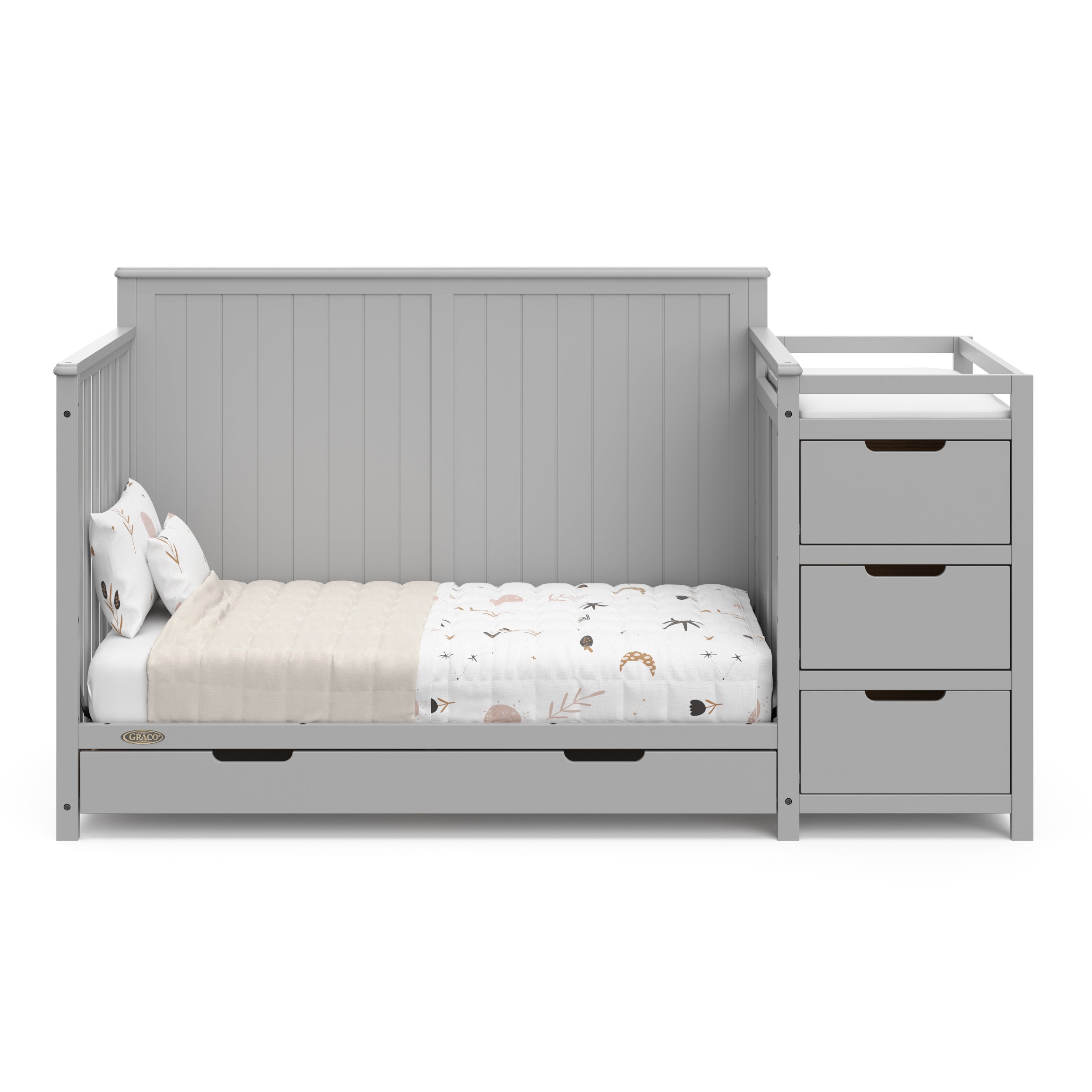 Graco® Hadley 5-in-1 Convertible Crib and Changer with Drawer.