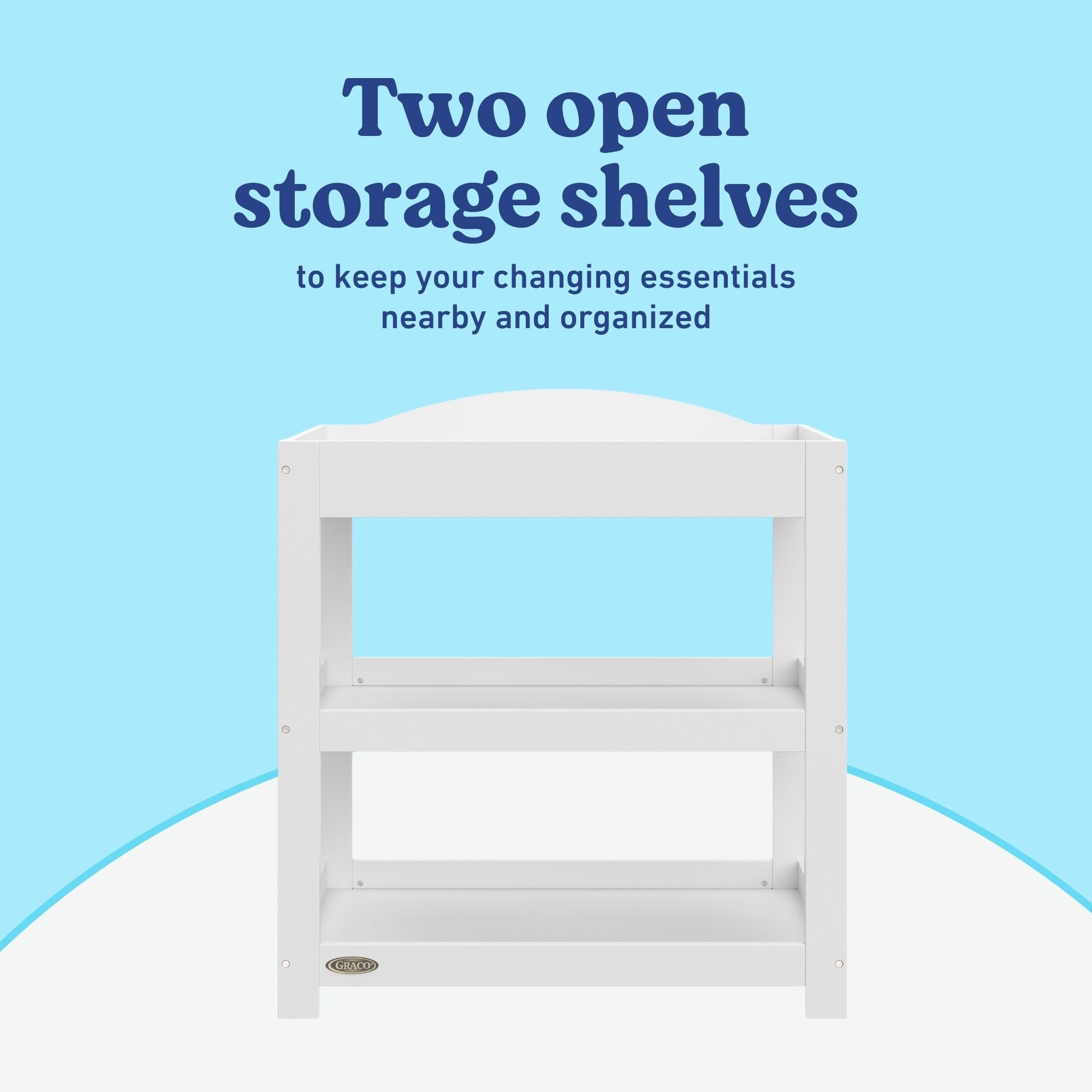 Graco white customizable changing table callout