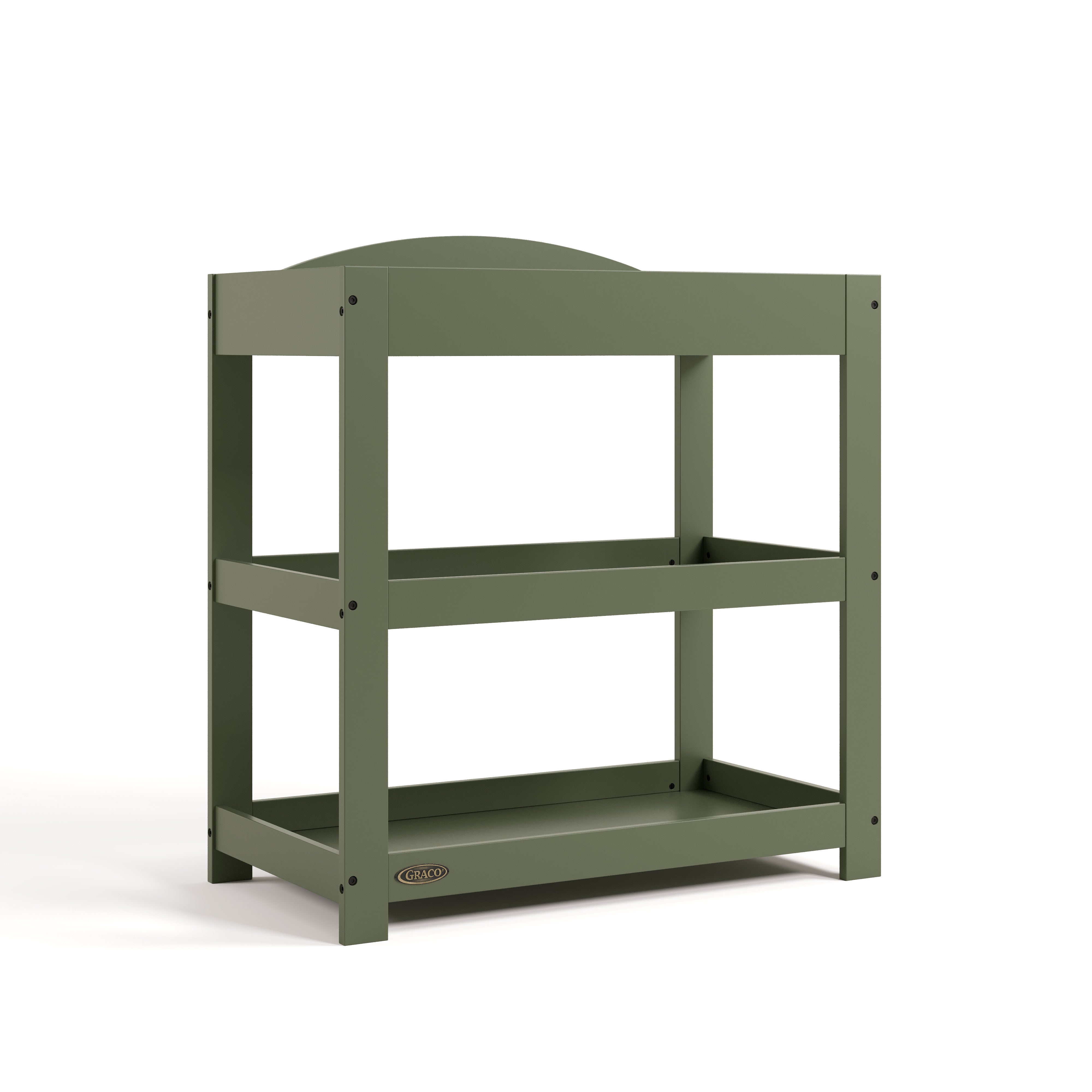 Graco olive customizable changing table angle view