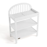 Olivia white changing table top view