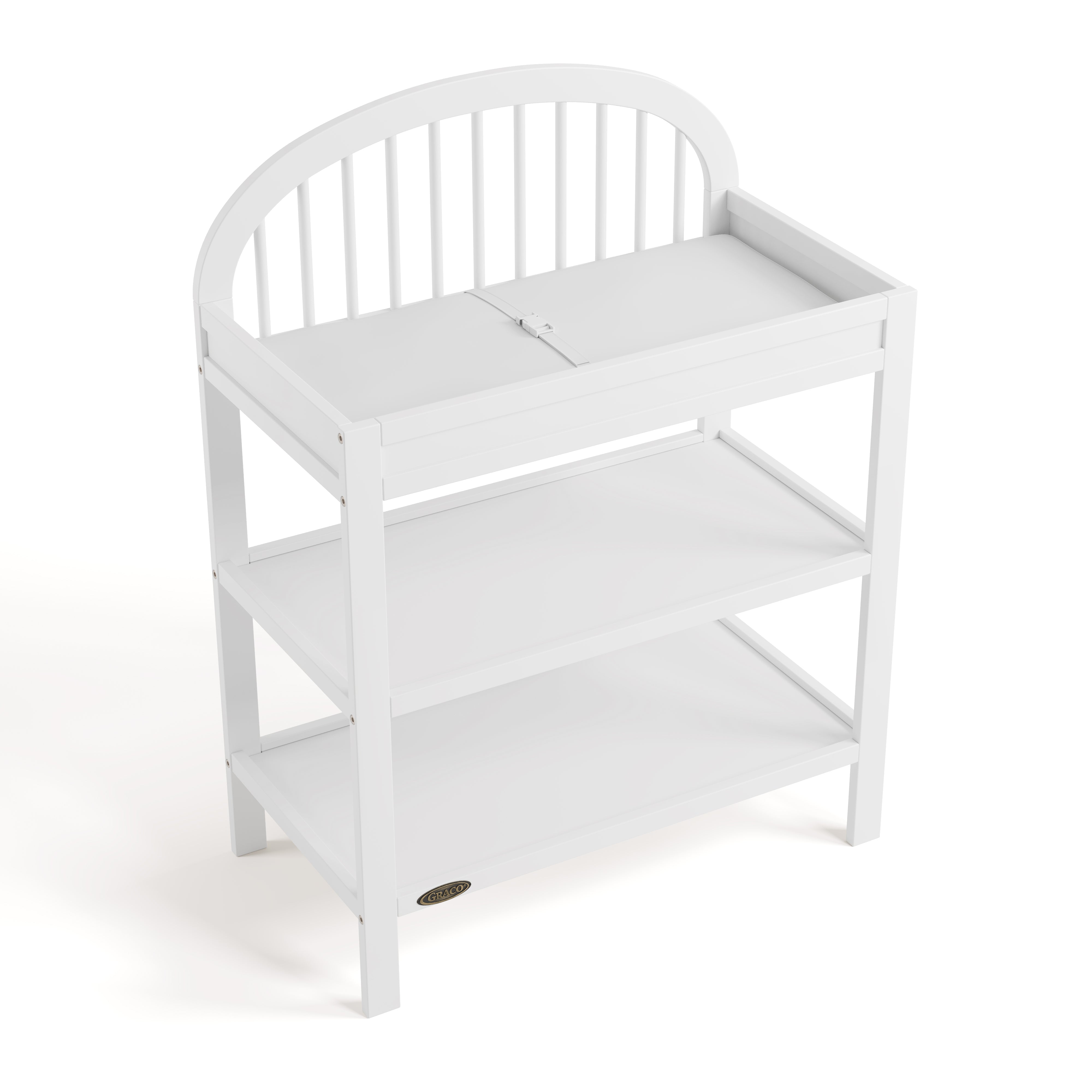 Olivia white changing table top view