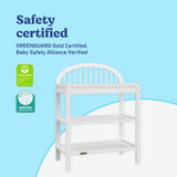 Olivia white changing table certifications callout