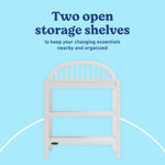 Olivia white changing table storage callout