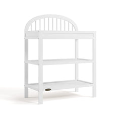 Olivia white changing table angle view