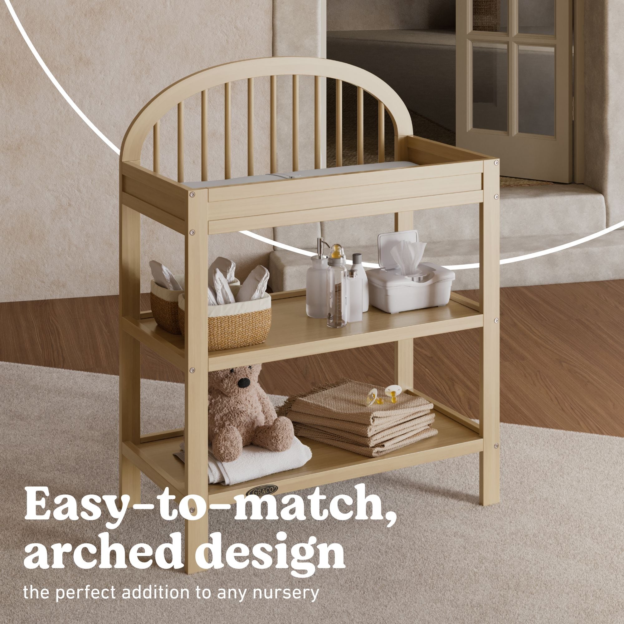 Olivia driftwood changing table callout
