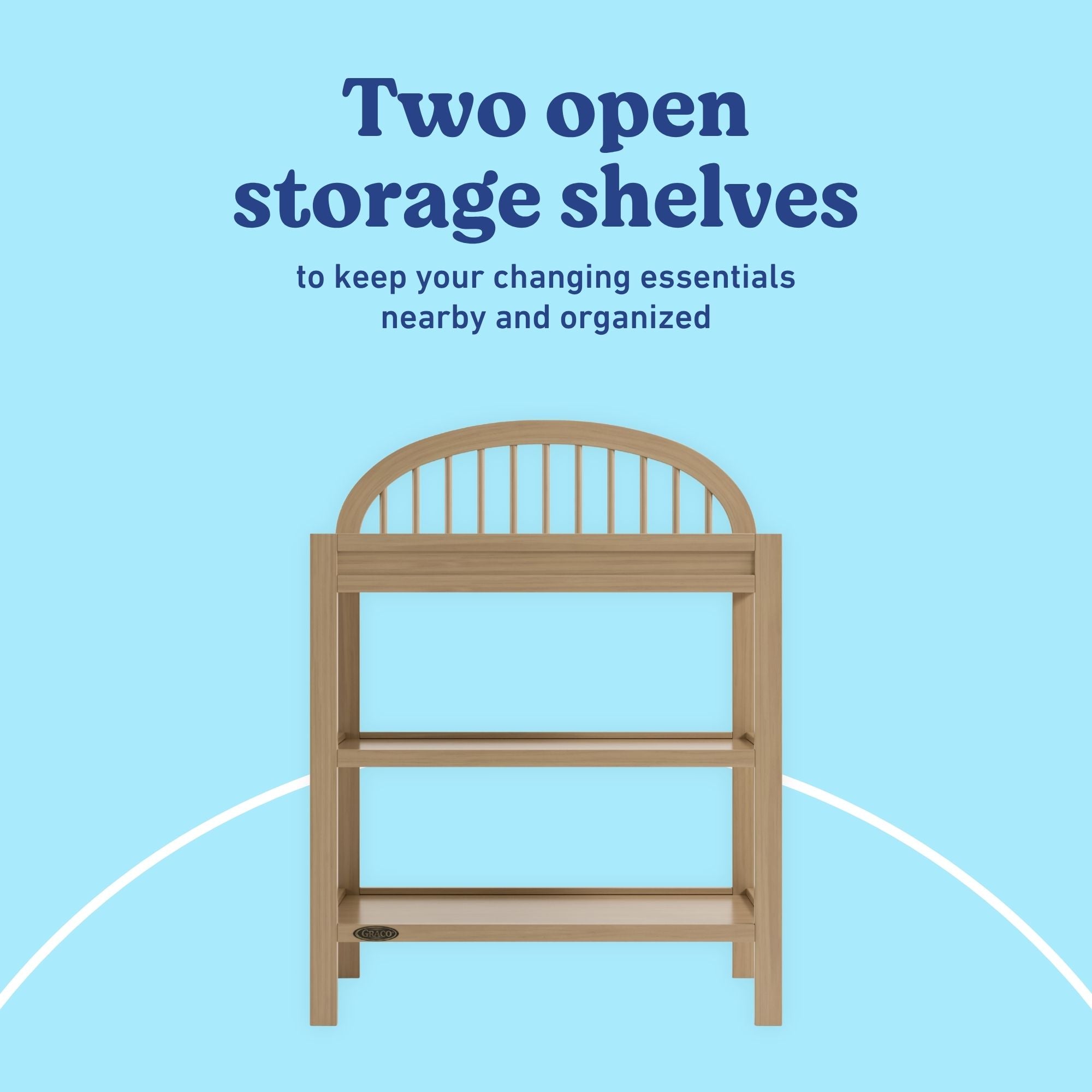 Olivia driftwood changing table storage callout