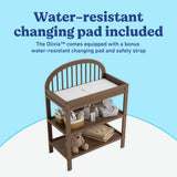 Olivia hazelnut changing table changing pad callout