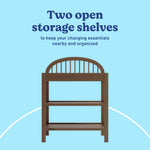 Olivia hazelnut changing table storage callout