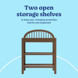 Olivia hazelnut changing table storage callout